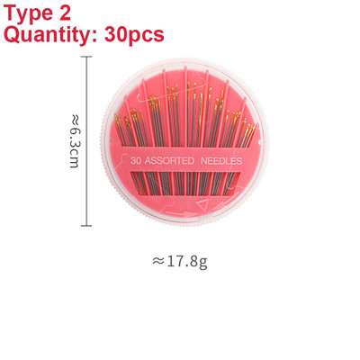 30 τεμ./Κουτί Premium βελόνες ραπτικής στο χέρι Διάφορες βελόνες κεντήματος Μεγάλες βελόνες ματιών Κιτ ραπτικής με διασταυρούμενη βελονιά Αξεσουάρ ραπτικής