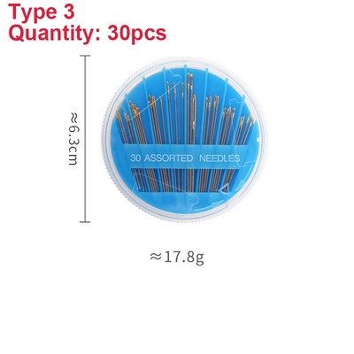 30 τεμ./Κουτί Premium βελόνες ραπτικής στο χέρι Διάφορες βελόνες κεντήματος Μεγάλες βελόνες ματιών Κιτ ραπτικής με διασταυρούμενη βελονιά Αξεσουάρ ραπτικής