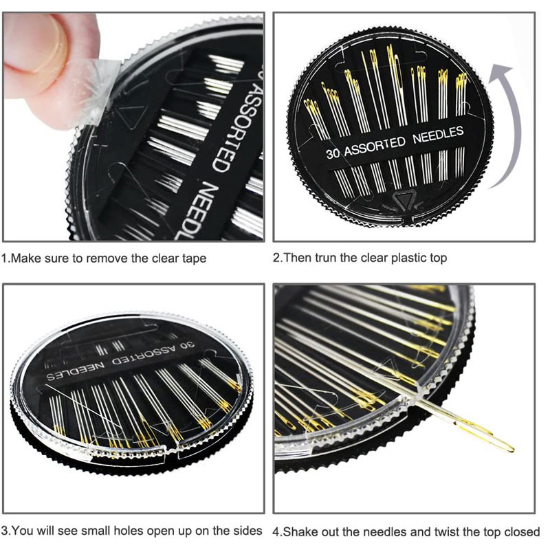 30 τεμ./Κουτί Premium βελόνες ραπτικής στο χέρι Διάφορες βελόνες κεντήματος Μεγάλες βελόνες ματιών Κιτ ραπτικής με διασταυρούμενη βελονιά Αξεσουάρ ραπτικής