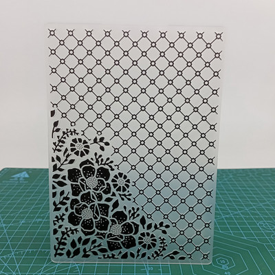 Basketweave fona plastmasas reljefs mapes karšu izgatavošanai Veidne Scrapbooking Paper Amatniecības piederumi reljefs Jaunums 2022