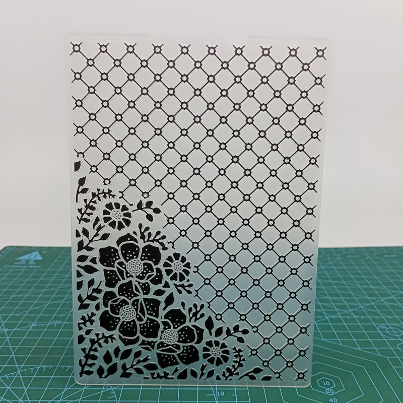 Basketweave fona plastmasas reljefs mapes karšu izgatavošanai Veidne Scrapbooking Paper Amatniecības piederumi reljefs Jaunums 2022