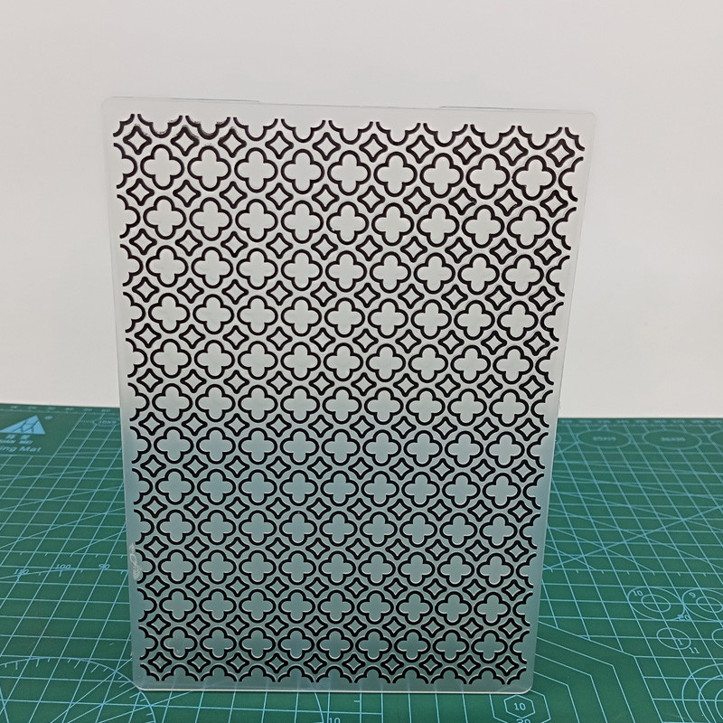 Basketweave fona plastmasas reljefs mapes karšu izgatavošanai Veidne Scrapbooking Paper Amatniecības piederumi reljefs Jaunums 2022