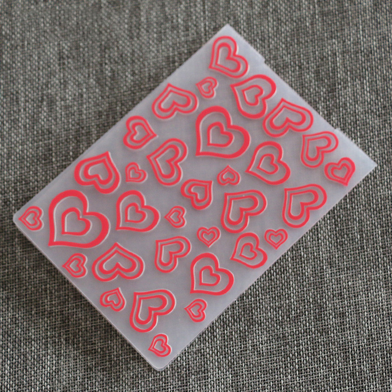 12 στυλ Φάκελος 3D ανάγλυφο Διαφανές ανάγλυφο Πλαστικές πλάκες Σχέδιο για DIY μήτρες κοπής χαρτιού Scrapbooking 10,5x14,5 cm