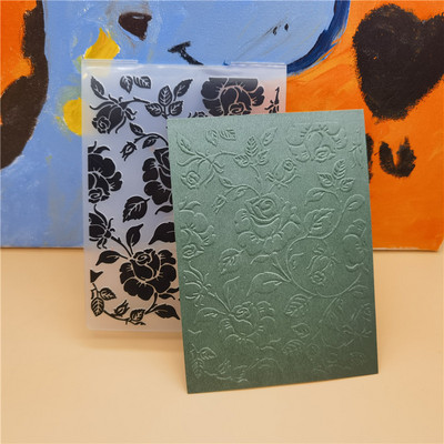 3D Ziedu Fona Reljefs Mape Plastmasas Scrapbooking Amatniecība Reljefs Mapes Karšu izgatavošana Izejmateriāli Zīmogi Veidne Jauna