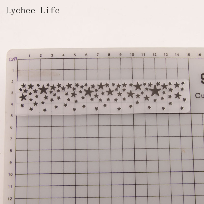 Lychee Life Star Reljeefsed kaustad Plastist Scrapbooking DIY Mall Fondant Cake Fotoalbumikaardi tegemine