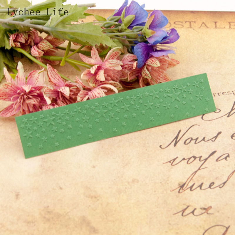 Lychee Life Star Reljeefsed kaustad Plastist Scrapbooking DIY Mall Fondant Cake Fotoalbumikaardi tegemine