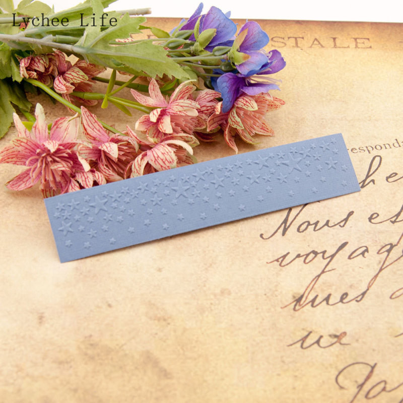 Lychee Life Star Reljeefsed kaustad Plastist Scrapbooking DIY Mall Fondant Cake Fotoalbumikaardi tegemine