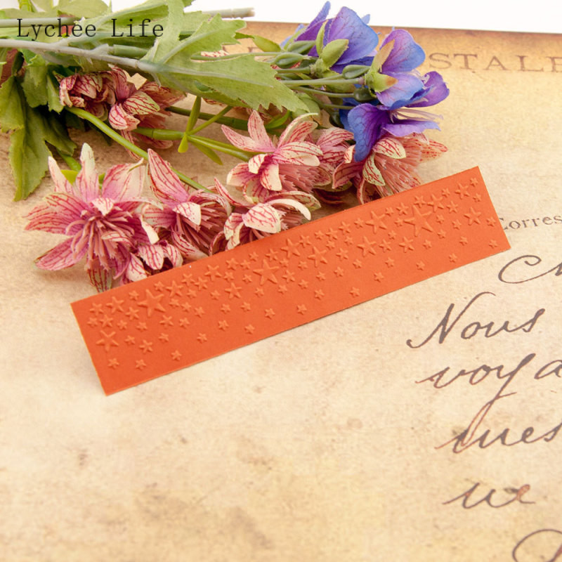 Lychee Life Star Reljeefsed kaustad Plastist Scrapbooking DIY Mall Fondant Cake Fotoalbumikaardi tegemine