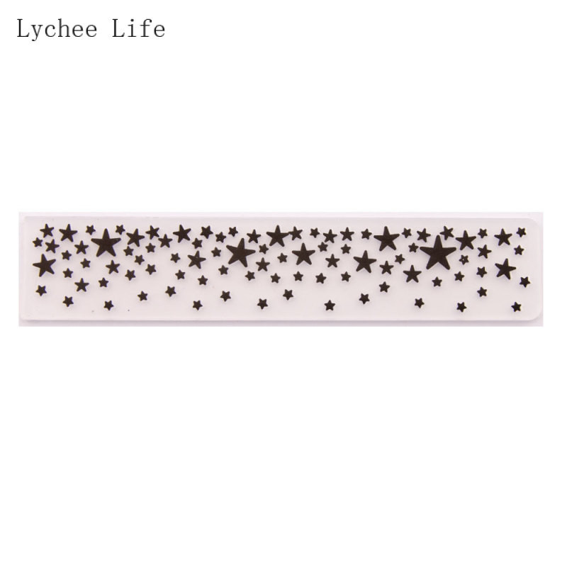 Lychee Life Star Reljeefsed kaustad Plastist Scrapbooking DIY Mall Fondant Cake Fotoalbumikaardi tegemine