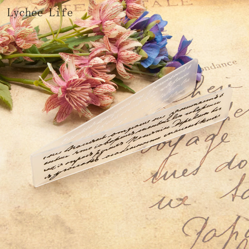 Ličī Life Letter Plastmasas Reljefa Mapes Scrapbooking Fotoalbumu Kartīšu Dekorēšanai Amatniecības piederumi