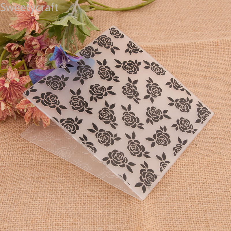 Φάκελοι με ανάγλυφο τριαντάφυλλο Νέο 2021 για χριστουγεννιάτικη κάρτα προμήθειες κατασκευής χαρτιού Scrapbooking Plastic Embosser Stencil