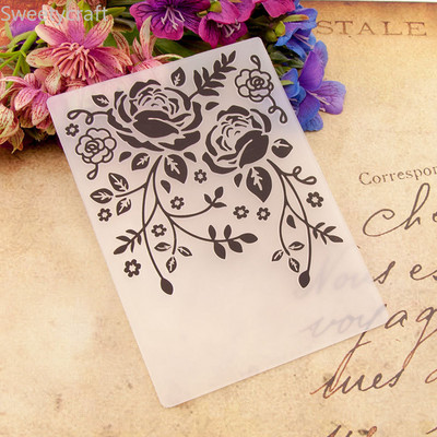 28 Μοντέλα Ανάγλυφο Φάκελο Διαφανές ανάγλυφο Πλαστικές πλάκες Σχέδιο για DIY μήτρες κοπής χαρτιού Μέγεθος Scrapbooking 10,5x14,5 cm