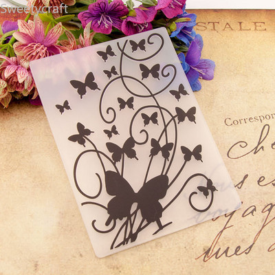 28 Μοντέλα Ανάγλυφο Φάκελο Διαφανές ανάγλυφο Πλαστικές πλάκες Σχέδιο για DIY μήτρες κοπής χαρτιού Μέγεθος Scrapbooking 10,5x14,5 cm