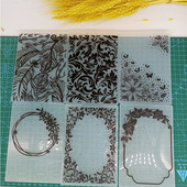 Ziedi Lapas Fona Reljefs Mape Plastmasas Plāksnes Jauns 2023 Papīra Kartes Griešanai Die Decoration Scrapbooking Reljefs