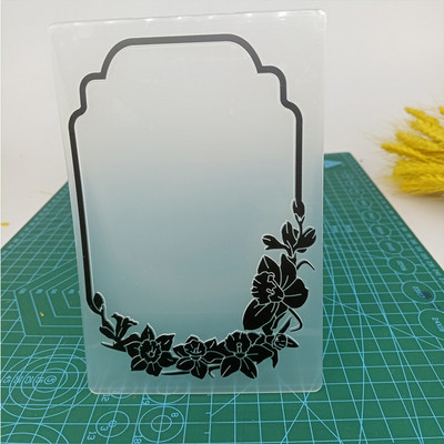 Ziedi Lapas Fona Reljefs Mape Plastmasas Plāksnes Jauns 2023 Papīra Kartes Griešanai Die Decoration Scrapbooking Reljefs
