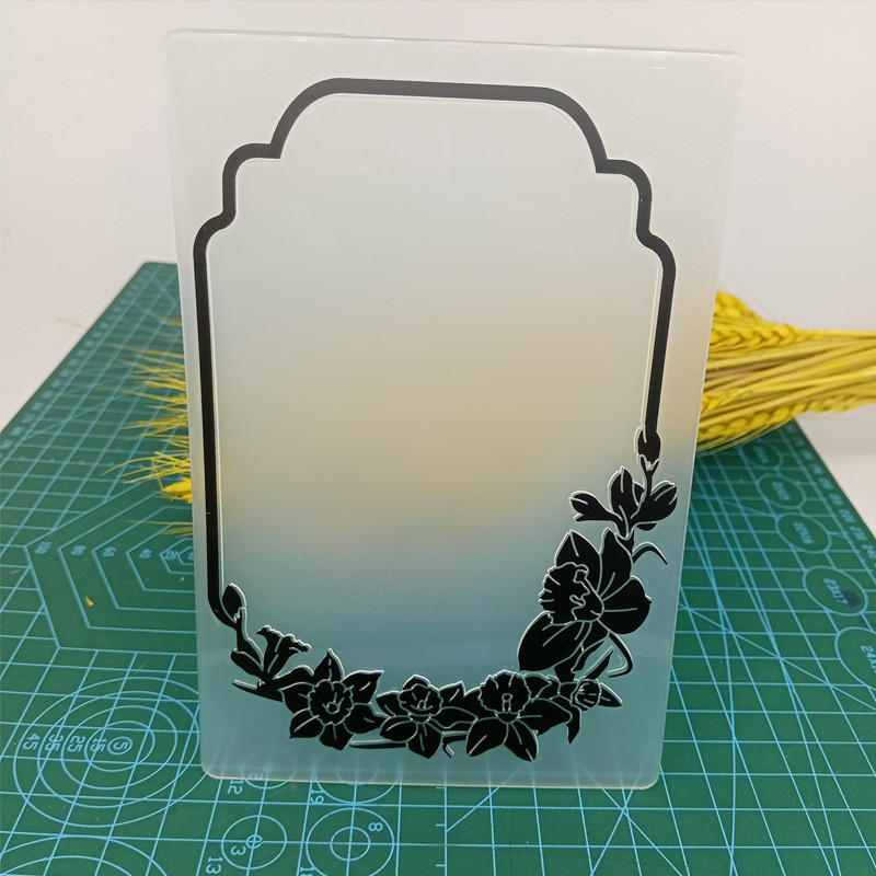 Ziedi Lapas Fona Reljefs Mape Plastmasas Plāksnes Jauns 2023 Papīra Kartes Griešanai Die Decoration Scrapbooking Reljefs