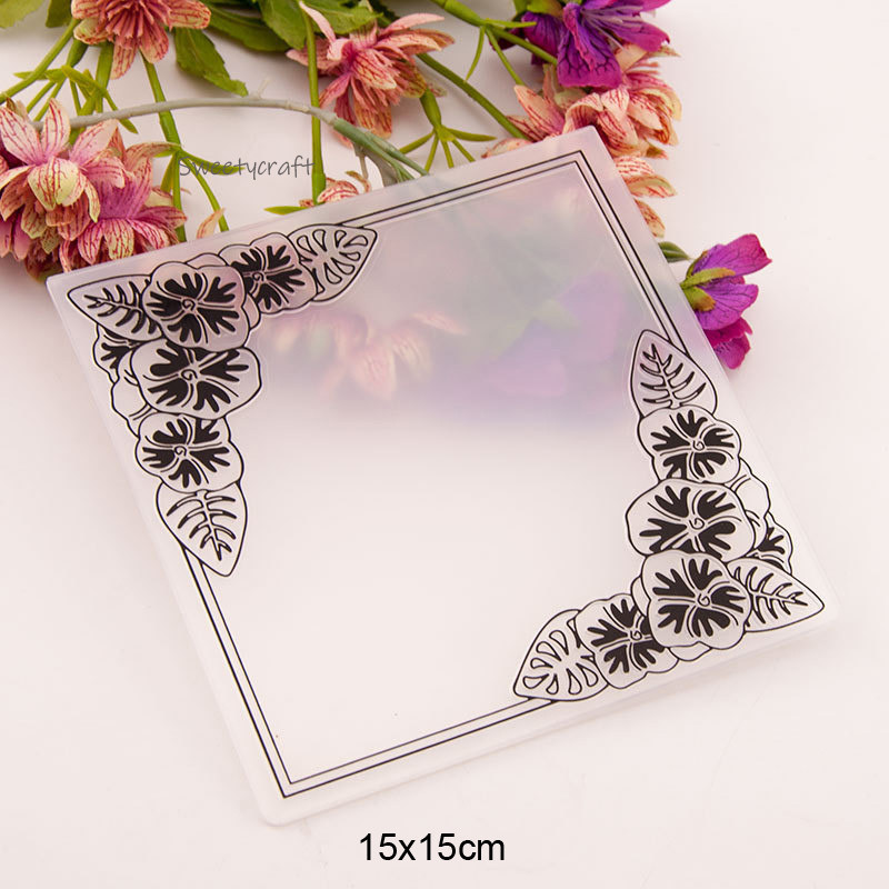 Reljefa mape Dotty ziedu zvaigzne Scrapbooking plastmasas reljefs mapes karšu izgatavošanas piederumi albums kāzu papīrs amatniecības dekors