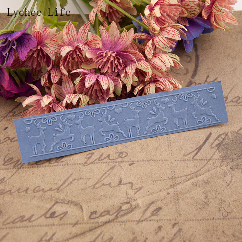 Ličī dzīves briežu dizaina šablonu trafareti reljefa mapes DIY Scrapbooking papīra karšu izgatavošana fotoalbuma dekorēšanai