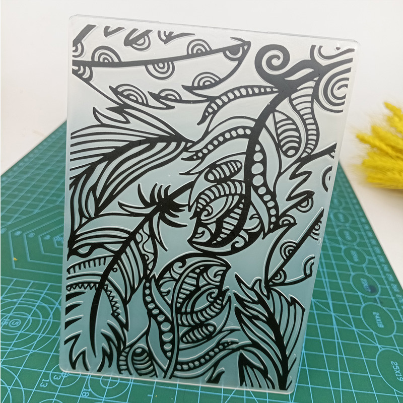 Mežģīņu spalvu fona reljefs mape plastmasas šķīvji Jauns 2023 Papīra kartīšu griešanai Die Decoration Scrapbooking Reljefs