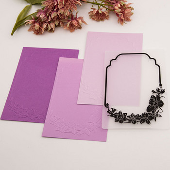 Нова папка за релефна рамка за цветя от 2023 г. Прозрачни 3D пластмасови чинии Дизайн за Направи си сам Декорация на хартиени картички Релефни щанци
