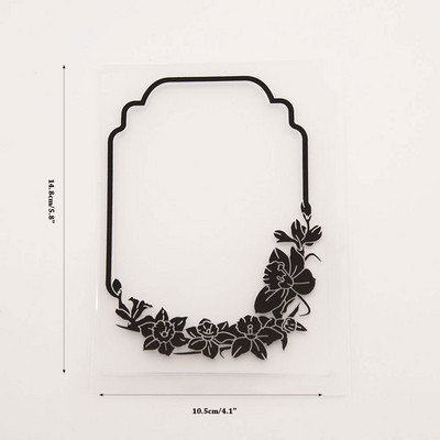 Jauns 2023. gada ziedu rāmja reljefs mapes caurspīdīgs 3D plastmasas plākšņu dizains papīra karšu dekorēšanai ar reljefu griešanas veidnēm