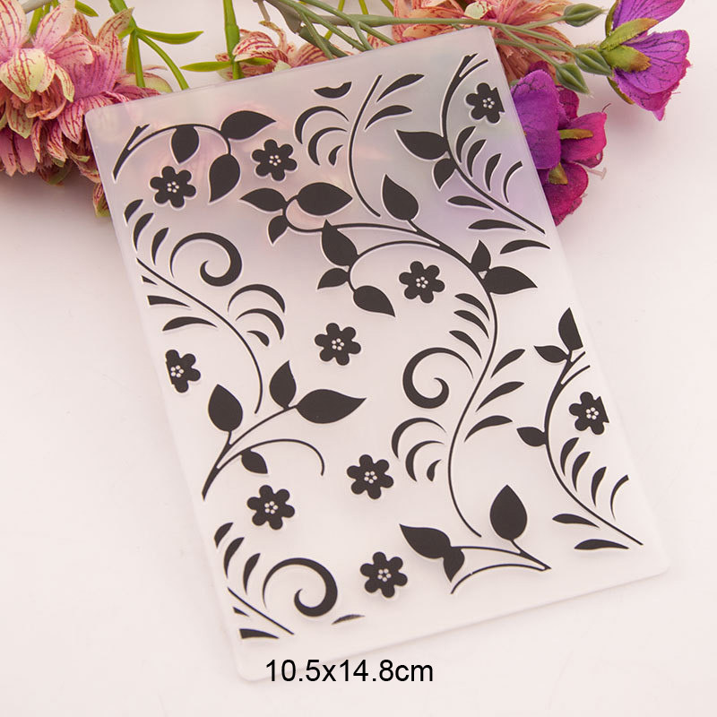 Φύλλα λουλουδιών Φάκελοι με ανάγλυφο φόντο πλαστικό για καρτέλα Προμήθειες χειροτεχνίας από χαρτί Scrapbooking Embosser Stencil Νέο 2022