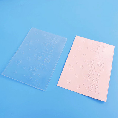 Reljefs mapju mājas fons Scrapbooking plastmasas reljefs mapes karšu izgatavošanas piederumiem Ziemassvētku papīra amatniecības dekors