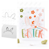 Bunny Ears griešanas matricas un trafaretu albums dienasgrāmatas dekorēšana Trafaretu karšu izgatavošanas veidnes rokasgrāmata DIY 2023 jauns