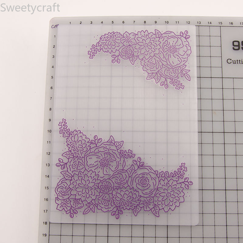 Dekoratīvās ziedu reljefa mapes Jauns 2022. gada Ziemassvētku kartīšu izgatavošanas piederumi Papīra amatniecība Scrapbooking Plastmasas reljefa trafarets