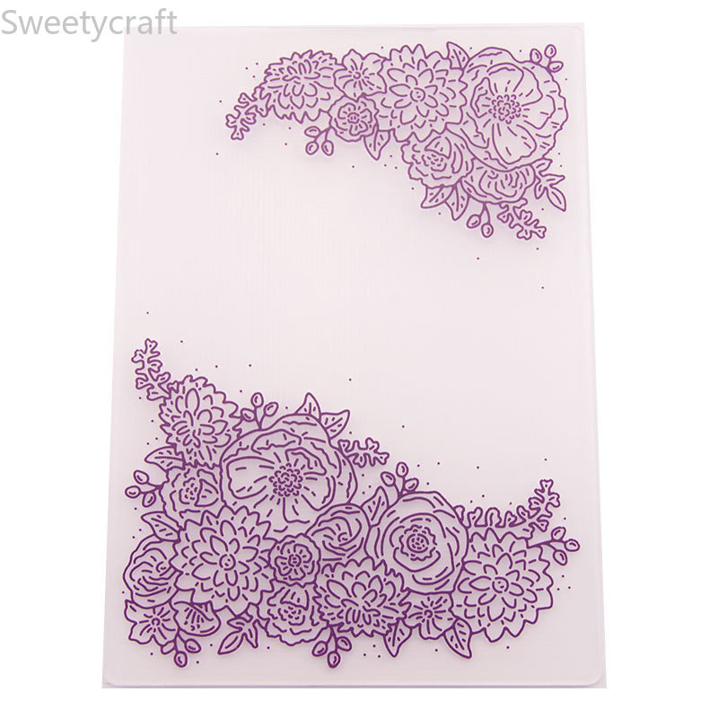 Dekoratīvās ziedu reljefa mapes Jauns 2022. gada Ziemassvētku kartīšu izgatavošanas piederumi Papīra amatniecība Scrapbooking Plastmasas reljefa trafarets