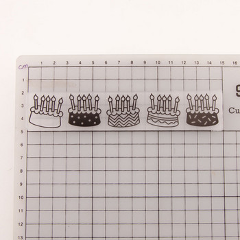 15x3 cm Τούρτα γενεθλίων Πλαστικό ανάγλυφο φάκελο Πρότυπο για DIY Scrapbooking Craft φωτογραφική κάρτα άλμπουμ Χειροποίητα διακοσμητικά προμήθειες