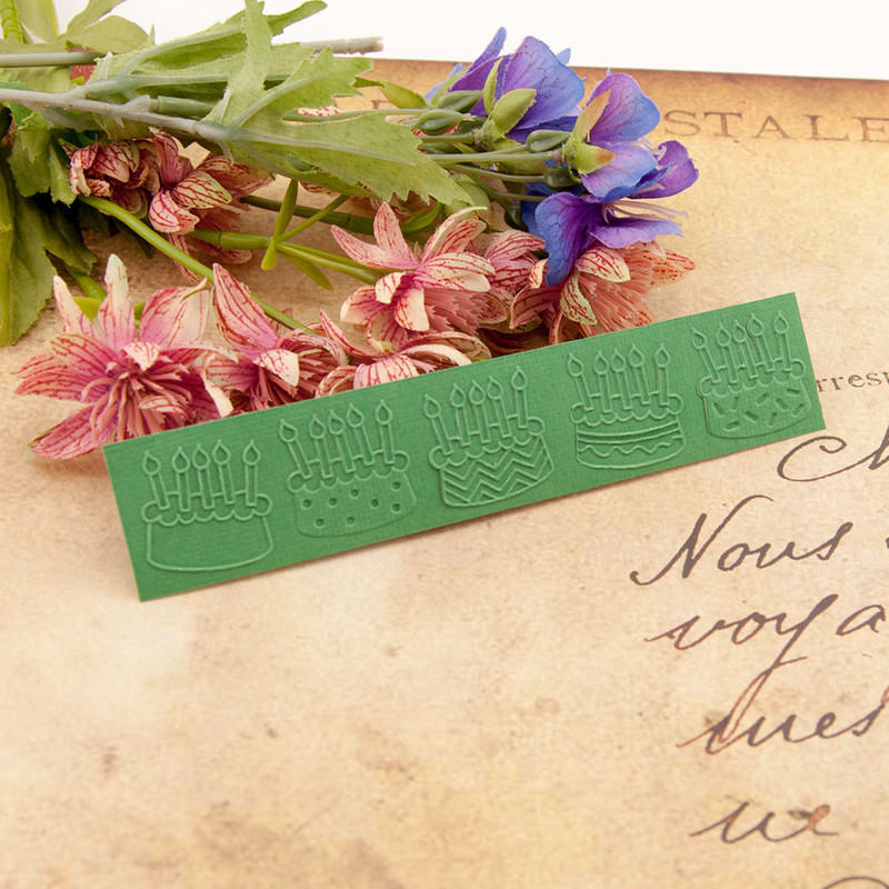 15x3cm dzimšanas dienas kūka ar plastmasas reljefu mapi Veidne DIY scrapbooking Amatniecības fotoattēlu albuma kartei ar rokām darināti dekoru piederumi