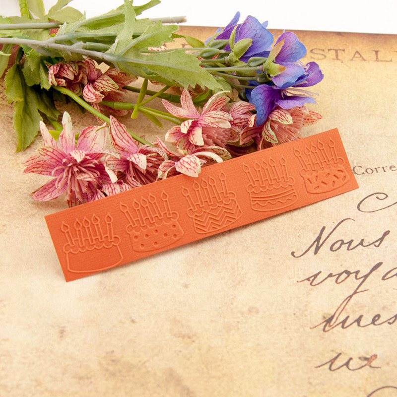 15x3cm dzimšanas dienas kūka ar plastmasas reljefu mapi Veidne DIY scrapbooking Amatniecības fotoattēlu albuma kartei ar rokām darināti dekoru piederumi