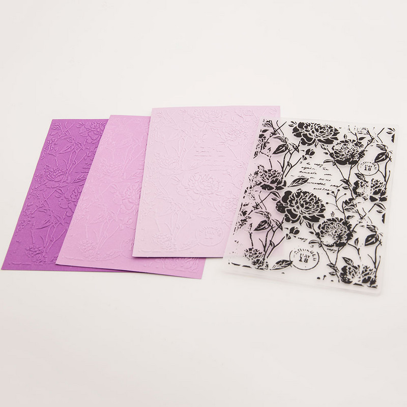 Ziedi 2023 Reljefs mapes Fona veidne DIY Scrapbooking Amatniecībai Fotoalbumu kartīšu dekorēšanai