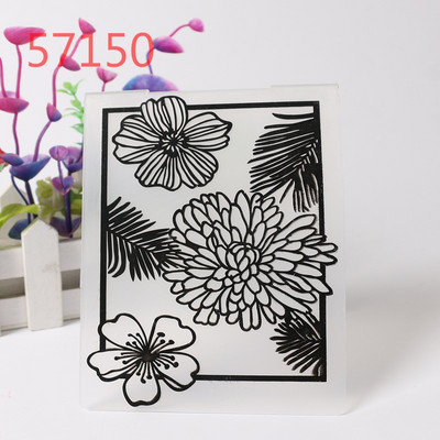 Jaunums Ziedi Plastmasas reljefa mape Veidne DIY Scrapbooking Amatniecībai Fotoalbuma kartīte Roku darbs Dekorācijas