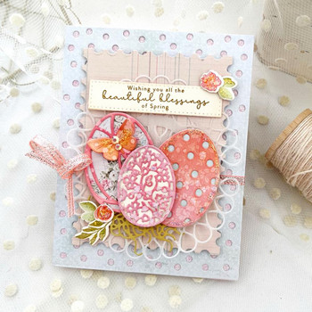 Just Sentiments: Spring Blessings Mini Dies Stamps For Diy Scrapbooking Crafts Maker Шаблон за фотоалбум Ръчно изработен