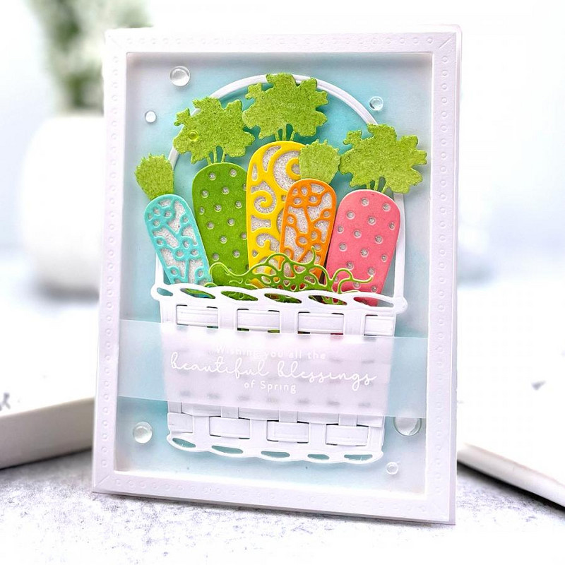 Just Sentiments: Spring Blessings Mini Dies Stamps For Diy Scrapbooking Crafts Maker Πρότυπο άλμπουμ φωτογραφιών Χειροποίητο