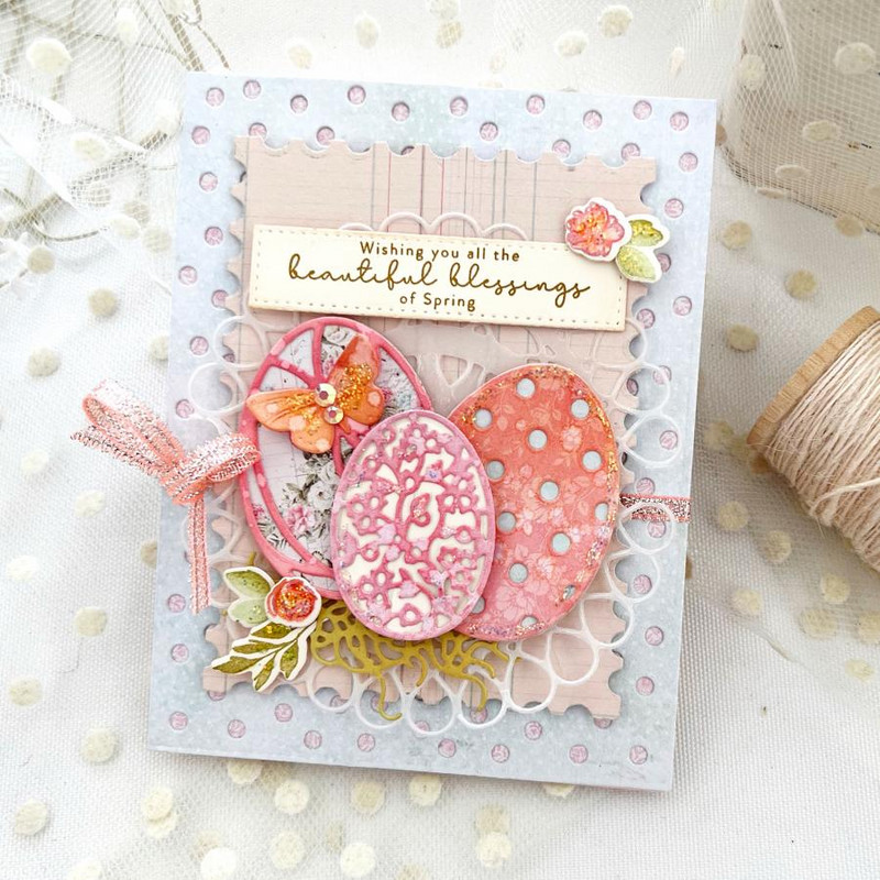 Just Sentiments: Spring Blessings Mini Dies Stamps For Diy Scrapbooking Crafts Maker Πρότυπο άλμπουμ φωτογραφιών Χειροποίητο