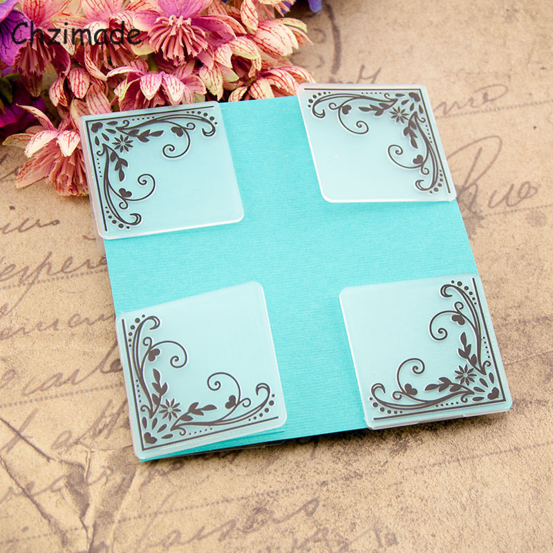 Πλαστικό πρότυπο με ανάγλυφο φακέλους Chzimade λουλουδιών για διακόσμηση κάρτας γάμου με στένσιλ για DIY Scrapbooking