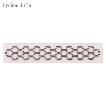Lychee Life Honeycomb Design Пластмасови релефни папки Скрапбукинг Шаблони за фотоалбум Декорация на картички