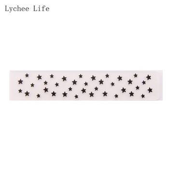 Релефни папки с печатни звезди на Lychee Life Скрапбукинг за правене на картички Направи си сам Ръчно изработени занаяти