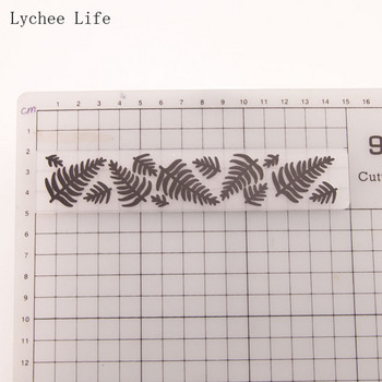 Lychee Life Leaf Design Пластмасови релефни папки Scrapbooking за фотоалбум Декорация на карти Консумативи