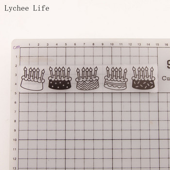Lychee Life Μοτίβο τούρτας γενεθλίων Πλαστικά ανάγλυφα Φάκελοι Στένσιλ Scrapbooking Για Διακόσμηση Κάρτας άλμπουμ φωτογραφιών