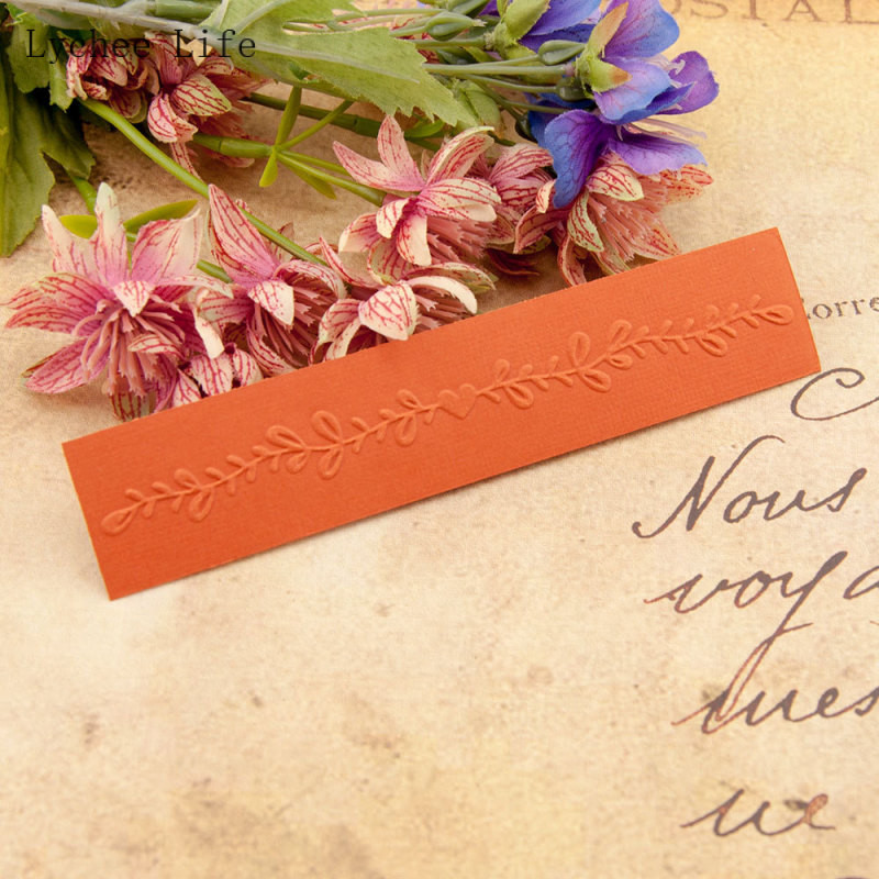 Lychee Life Floral πλαστικό ανάγλυφο Φάκελοι Scrapbooking Stencil For Diy Photo Album Card Decoration Supplies Making