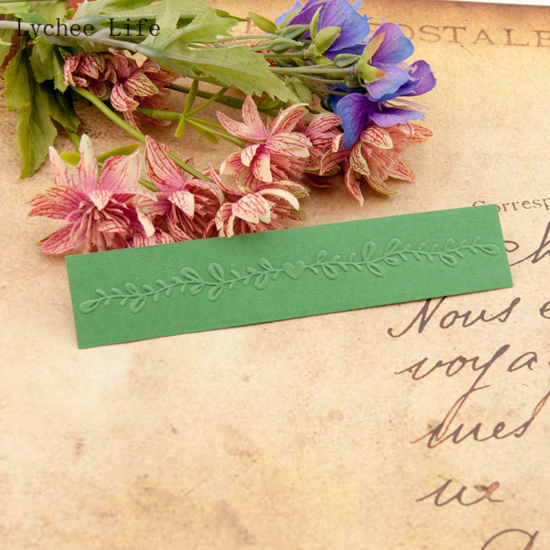 Lychee Life Floral πλαστικό ανάγλυφο Φάκελοι Scrapbooking Stencil For Diy Photo Album Card Decoration Supplies Making