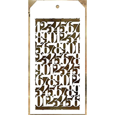 New Arabic Numerals Pattern Label Tag Plastic Stencil for DIY Scrapbooking Background Greeting Card No Metal Cutting Dies 2021