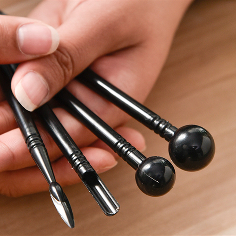 4 vnt. keramikos molio skulptūrų įrankiai, rankų darbo „pasidaryk pats“ meno projektai polimerinio molio formavimas ir modeliavimas drožyba, dekoravimo taškavimo įrankiai