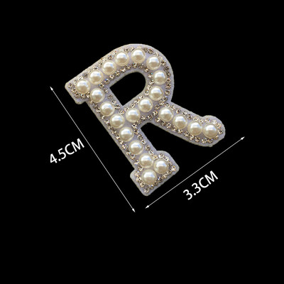 1 tk 3D valge põhjaga pärlkirjaga plaastrid Inglise tähestikuga kivist aplikatsioon rõivastele triibuga märgil DIY nimi