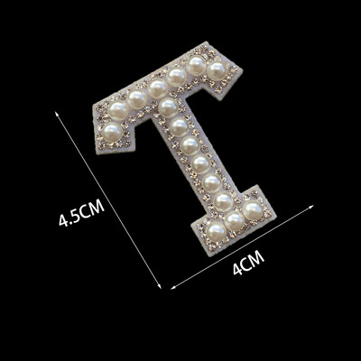 1 tk 3D valge põhjaga pärlkirjaga plaastrid Inglise tähestikuga kivist aplikatsioon rõivastele triibuga märgil DIY nimi