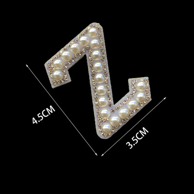 1 tk 3D valge põhjaga pärlkirjaga plaastrid Inglise tähestikuga kivist aplikatsioon rõivastele triibuga märgil DIY nimi